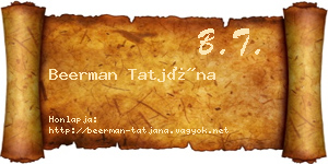 Beerman Tatjána névjegykártya
